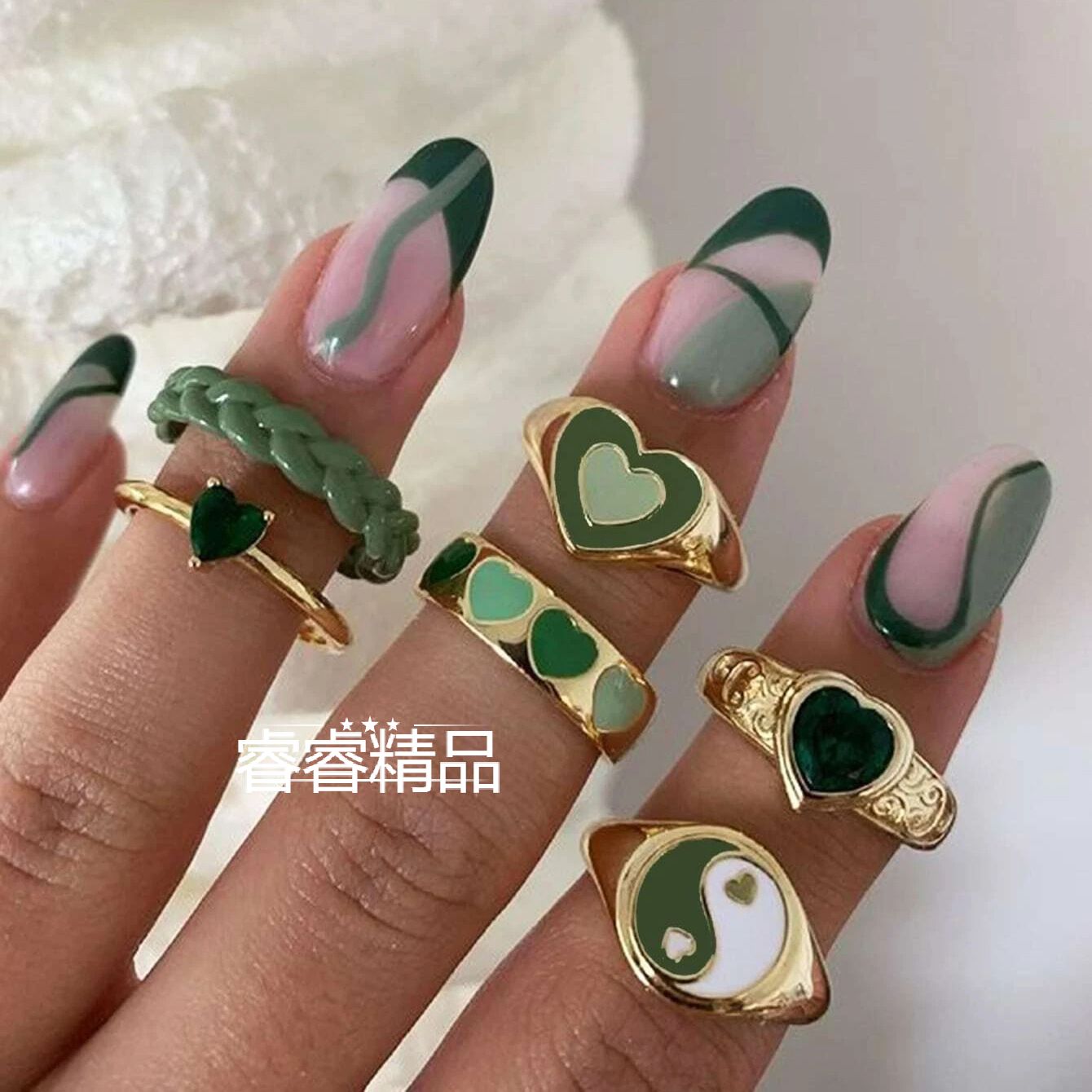 Hot sale Knuckle Ring peach heart joint...