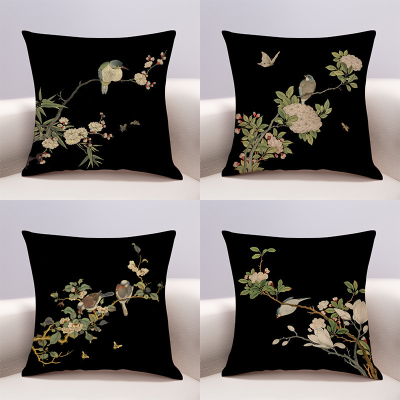 French Retro Mid-Century Style Pillow Sofa Living Room Decoration Light Luxury High-End Cushion Lumbar Pillow Bedside Pillow Cushion