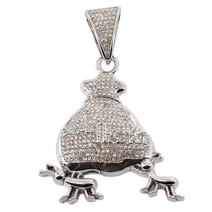 Joyas transfronterizas europeas y estadounidenses nuevos collares de hip-hop RICH FOREVER bolsas de dinero INS collares colgantes