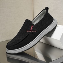 柔软超轻便老北京布鞋男新款休闲软底爸爸一脚蹬帆透气舒适布鞋棉