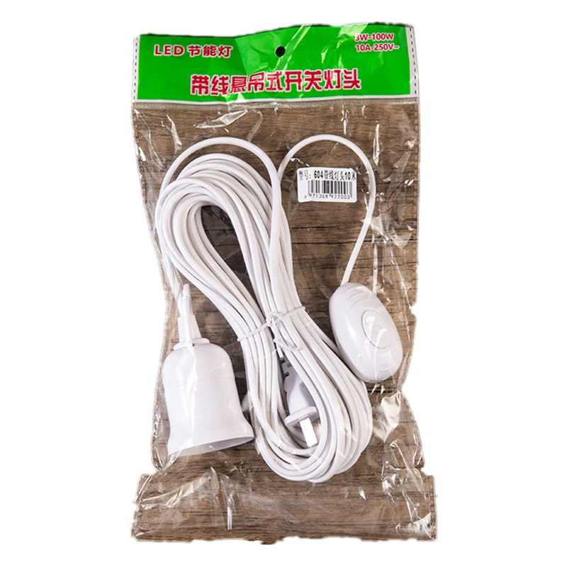 Винт E27 с линией с прикроватным выключателем патрон лампы 3 метра Подвеска СВЕТОДИОДНАЯ люстра лампа провод оптовая продажа с фабрики