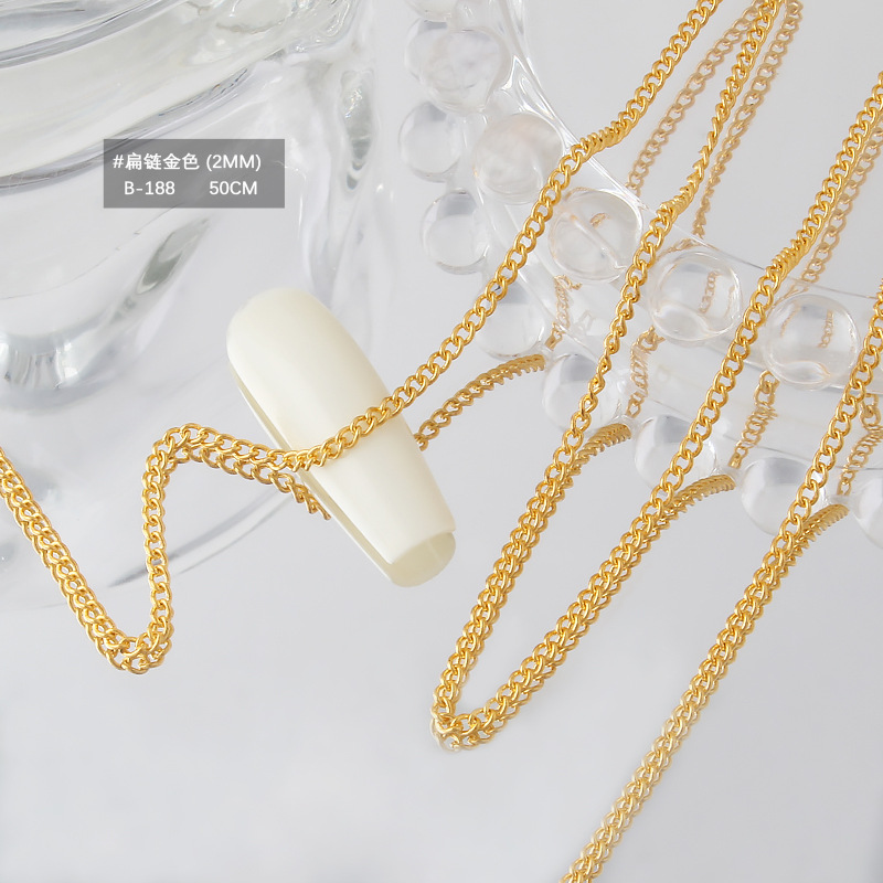 골드 2.0mm 플랫 체인 [약 50cm]