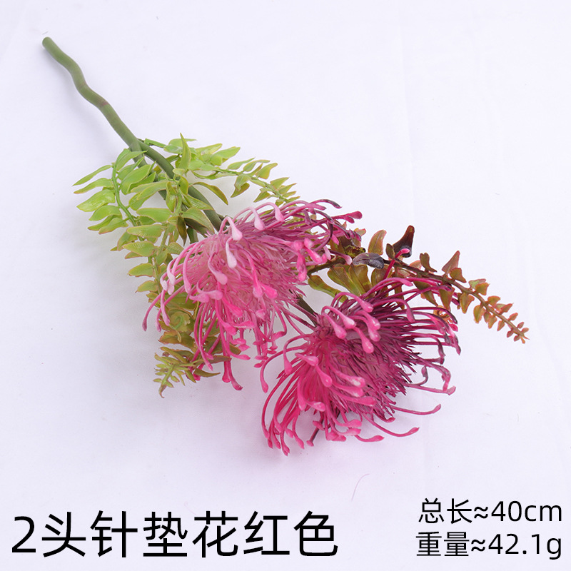 Simulación de plantas verdes flores falsas mano