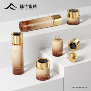 高端40ml100ml120ml30g50g化妆品套装玻璃瓶圆柱乳液按压瓶定制