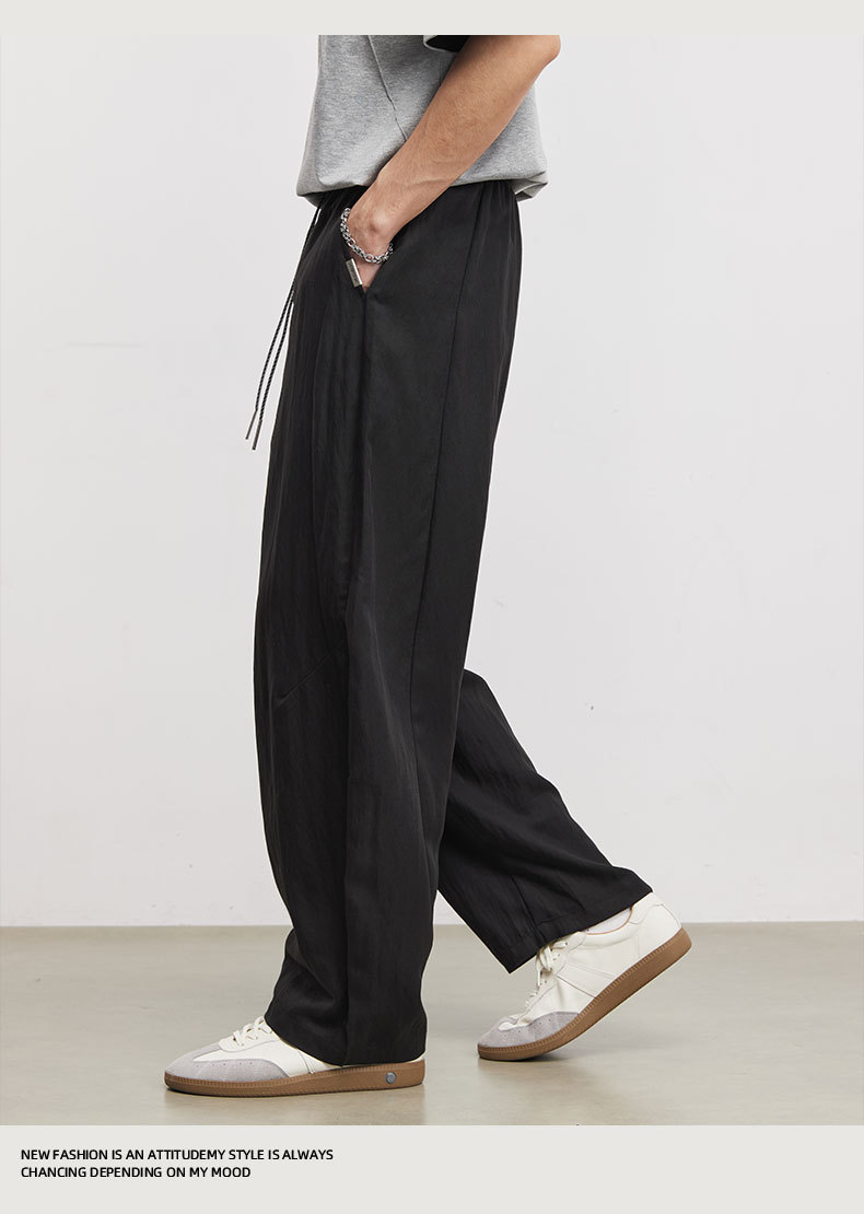 Quần dài nam ống rộng dáng suông chất liệu Tencel mềm mại — đen chi tiết 12