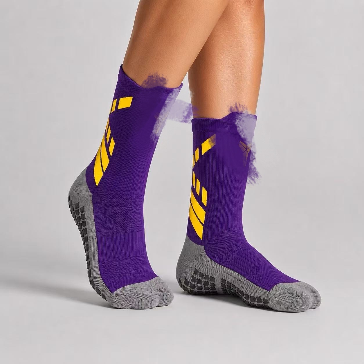 Temu Cross-Border'Kb' Hot-Selling Thickened Towel Bottom Socks, Sweat-Absorbent, Anti-Odor, Anti-Slip with Three Stripes for Sports and Football