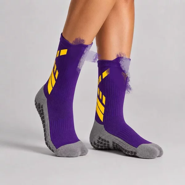 Temu Cross-Border'Kb' Hot-Selling Thickened Towel Bottom Socks, Sweat-Absorbent, Anti-Odor, Anti-Slip with Three Stripes for Sports and Football
