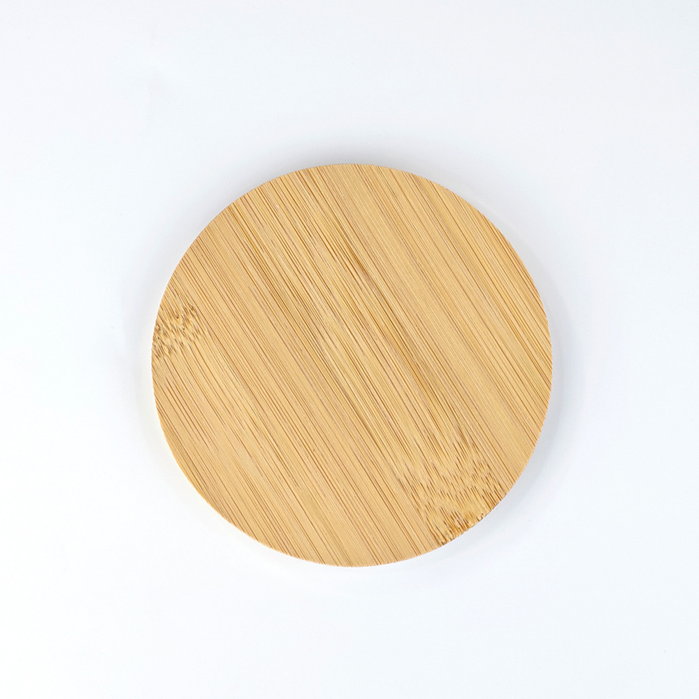 Nuevos productos de transferencia térmica bambú y madera taza cojín material conjunto redondo al por mayor