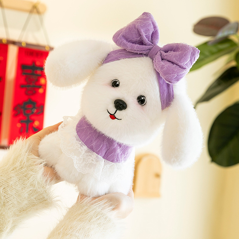 Plush cute toy with bow