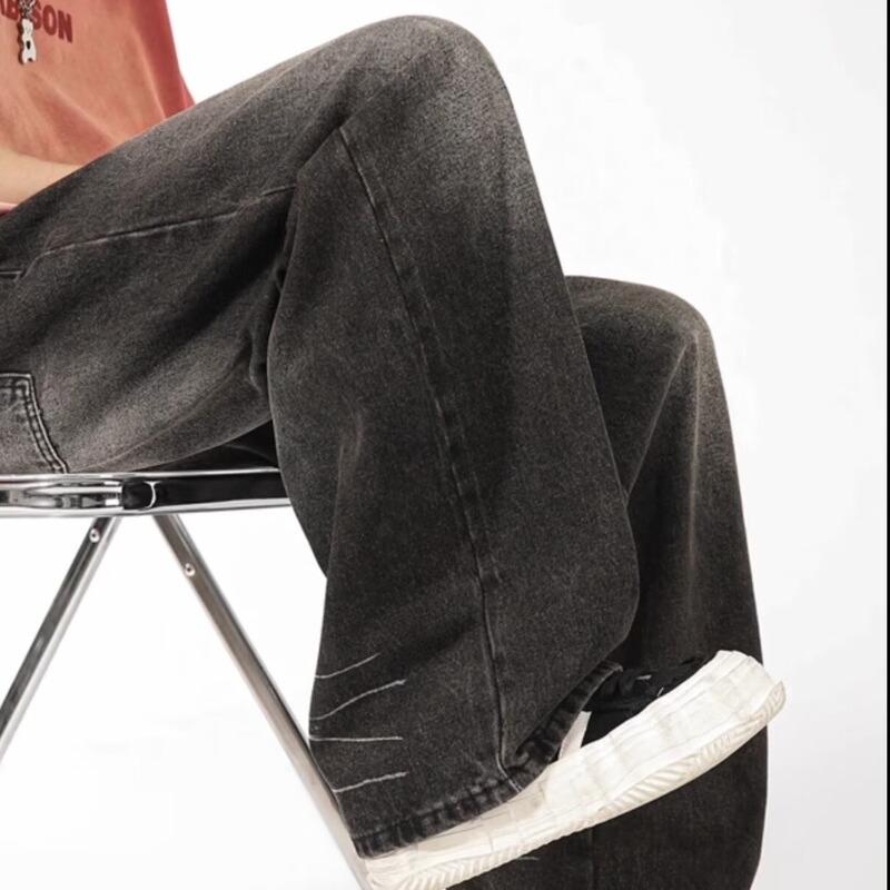 American Style Retro Retired Niche Straight Jeans Men's 2024 Spring New Ins Loose High Street Casual Trendy Pants