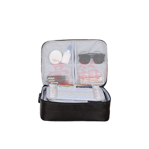 Travel portable fireproof document bag file storage box office document bag identity document household registration book home storage bag