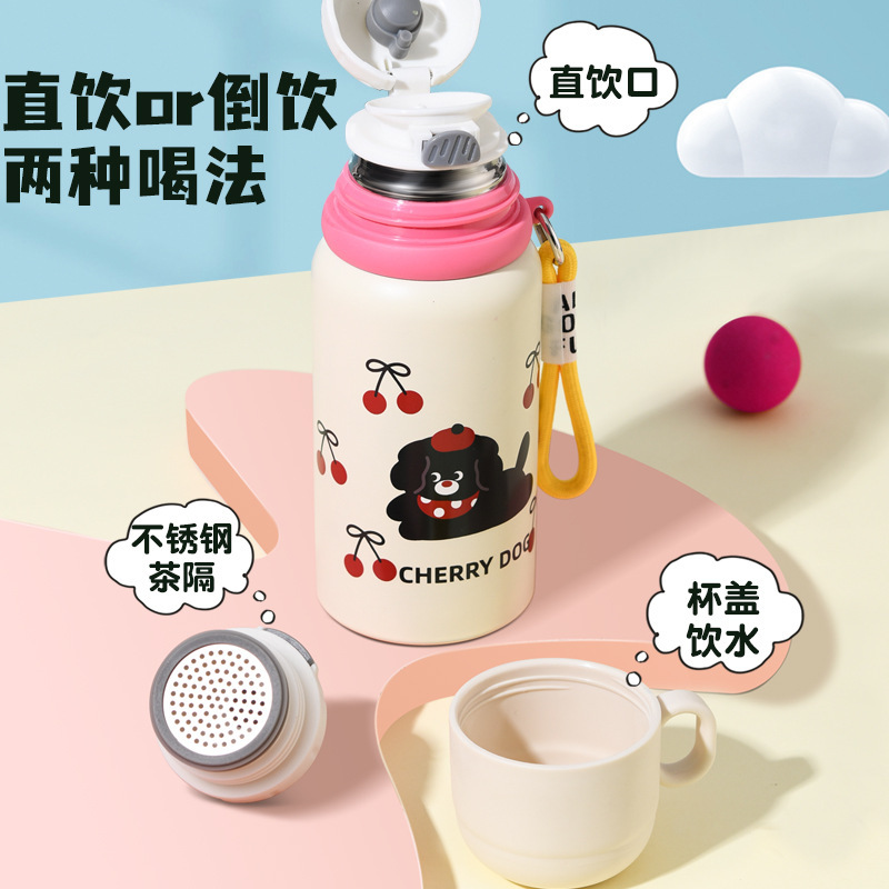 女の子向けのかわいい子供用魔法瓶カップ、見栄えの良いポータブルカップ、家庭用大容量学生魔法瓶ケトル、ベビーウォーターカップ|undefined