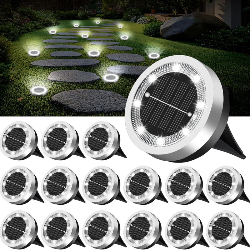 Solar Lamp Outdoor Courtyard Lamp Mini Underground Lamp Stainless Steel Ground Lawn Lamp Garden Decoration Villa Floor Lamp