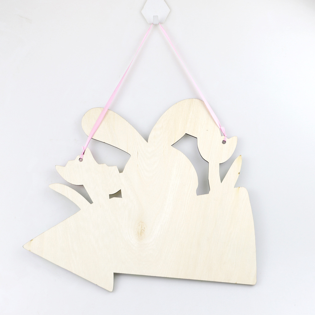 Simple Style Rabbit Letter Wood Pendant display picture 6