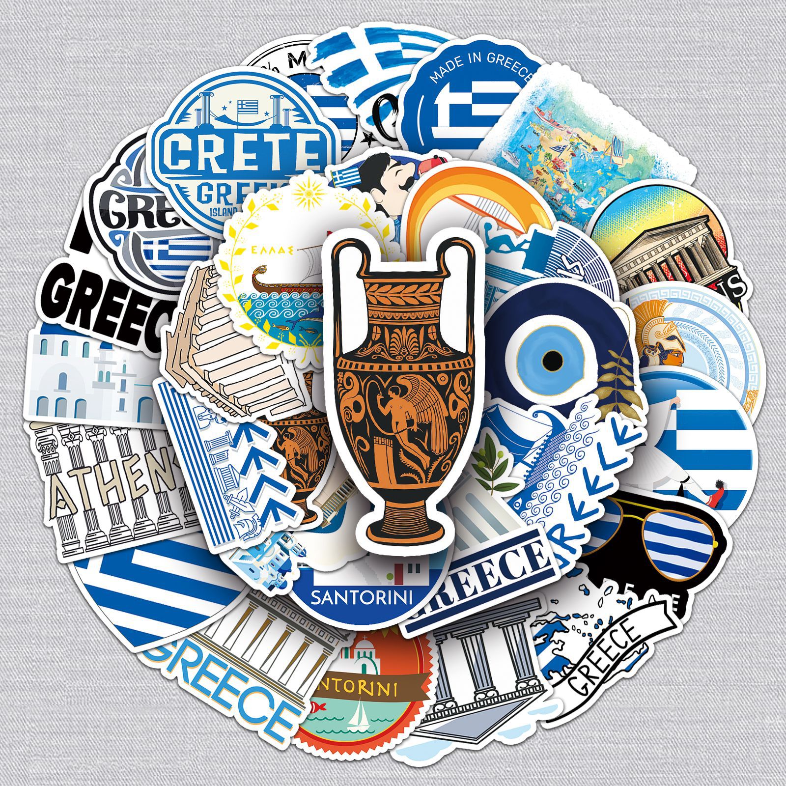 50 Greek graffiti stickers personalized cross-border travel outdoor Gukka DIY phone case luggage sticker waterproof