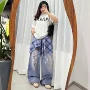 同款外贸宽松男女牛仔裤