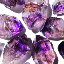 马达加斯加七紫发晶原石天然水晶矿物标本