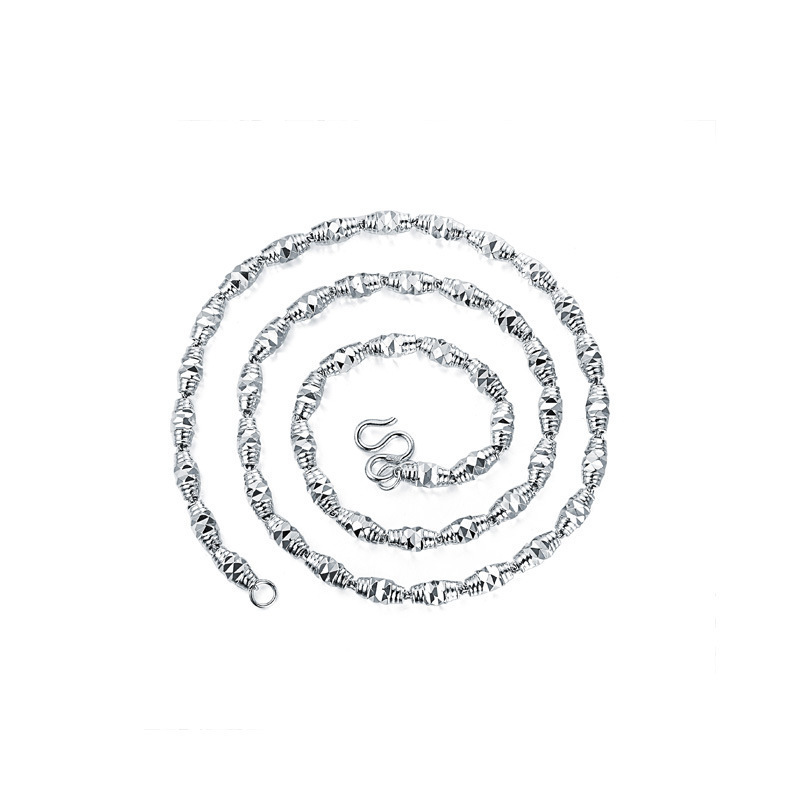 Collar de oliva de plata simple s925 personalidad dominante personalidad desnuda cadena de plata coreana nuevos accesorios