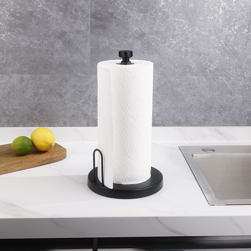 Cuadrado redondo de amortiguación soporte de tejido vertical mesa de comedor de acero inoxidable titular de tejido de cocina de escritorio sin perforar titular de papel de cocina