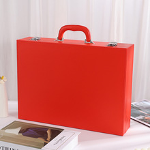 厂家直销皮质礼品盒高档书本盒红色pu皮箱相册皮箱定制厂家