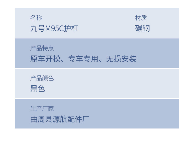 No. 9 M3/N3 Protective Frame Accessories No. 9 Bumper M85+M95 Bumper Electric Vehicle Front and Rear Modified Bumper