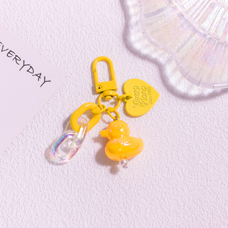 16g Weight Bag Pendant, Keychain Classification 1 Piece Quantity Daily, Party Occasion Resin Material Duck Pattern Unisex Gender Cute Style Cute Duck Resin Unisex Bag Pendant Keychain 7