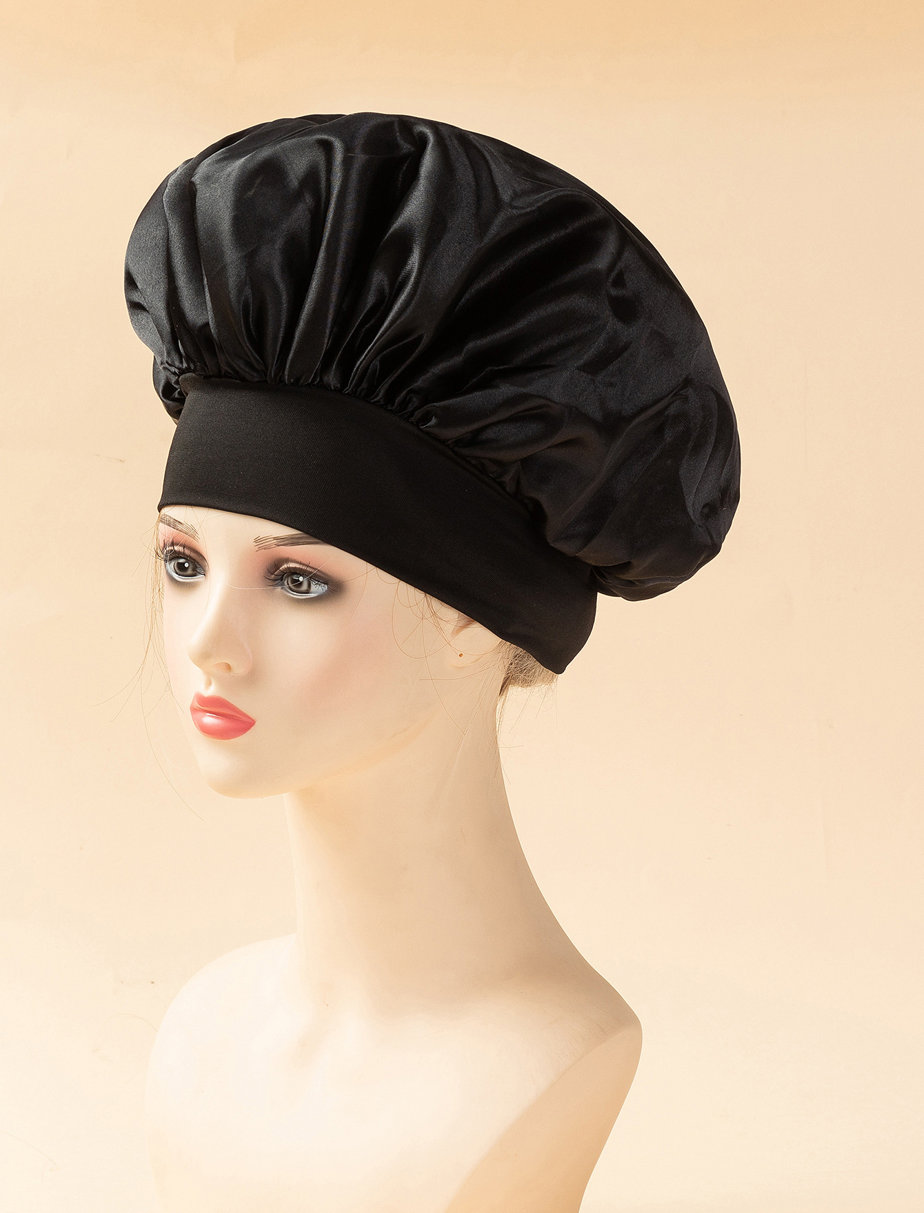 Amazon transfronterizo amplio borde alto elástico turbante sombrero de belleza sombrero de baño sombrero de cuidado del cabello sombrero de cuidado de la mujer sombrero de dormir al por mayor