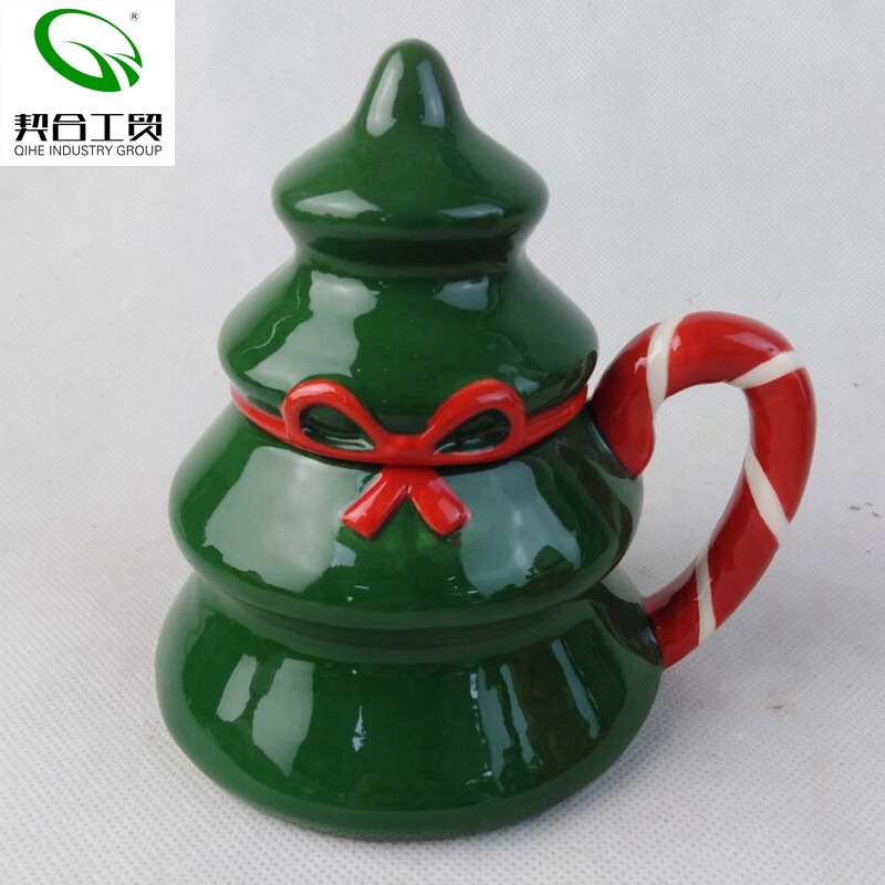 Taza de Navidad con tapa ELK taza de agua lindo estilo de Navidad de dibujos animados de cerámica taza de café con tapa cuchara taza de leche