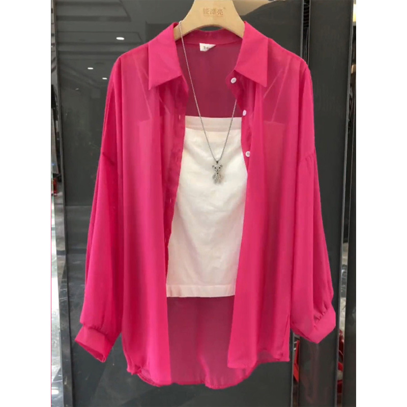 香港式の名媛風珠光紗氷糸日焼け止め女性シフォンシャツ2025夏の薄い日焼け止めカーディガンコート|undefined