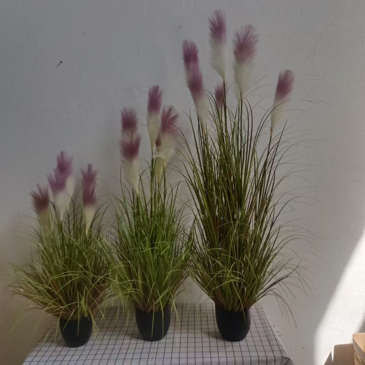 Plantas de caña artificiales verdes falsas plantas de césped decoración doméstica césped accesorios de fotografía decoración de suelo bonsai flores interior image 3