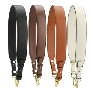 New bag accessories strap black leather bag with hand-held shoulder solid color bag wide shoulder strap versatile multi-color bag