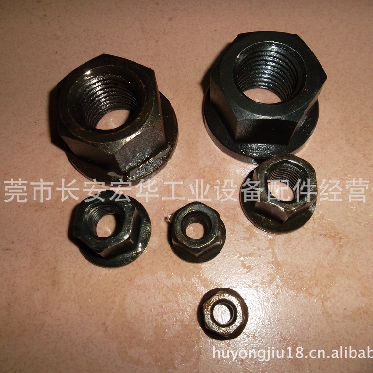 东莞宏华8折批发法兰带垫螺母M8M12M24M22带垫M30M16高强防松