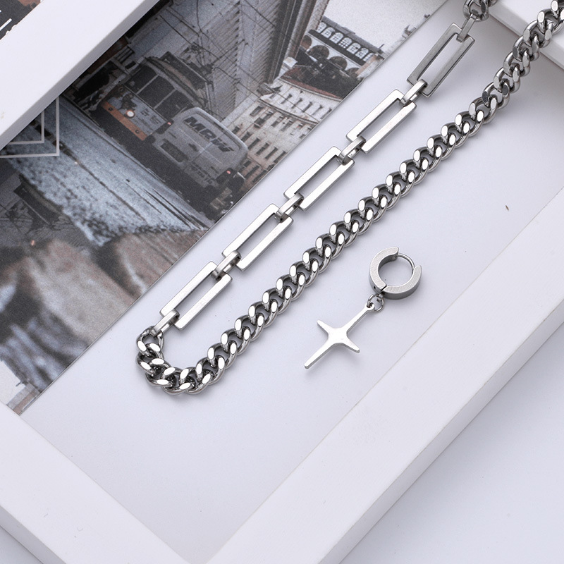 Collana con pendente a croce da donna in acciaio inox_voghion.com