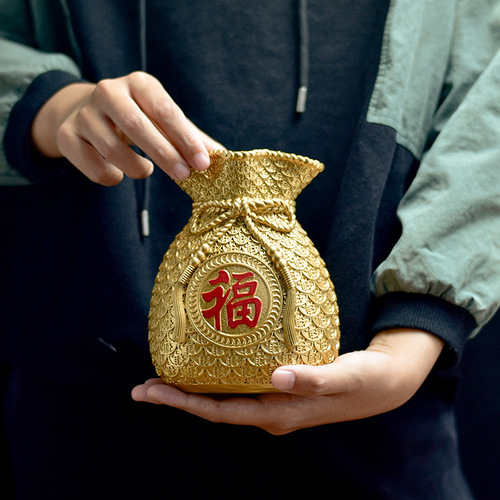 Wheat blessing bag vase creative resin crafts ornaments living room entrance money bag decoration housewarming gift