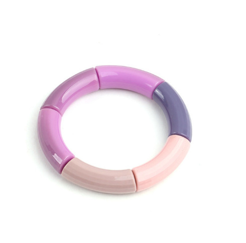 Fashion Simple Cold Edge Angle Color Elastic Elbow Beads String Bracelet