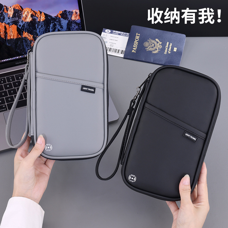 Nuevo producto antirrobo transfronterizo bolsa de tarjetas multifuncional bolsa de pasaporte bolsa de almacenamiento portátil de negocios bolsa de certificados impermeable bolsa de billetera