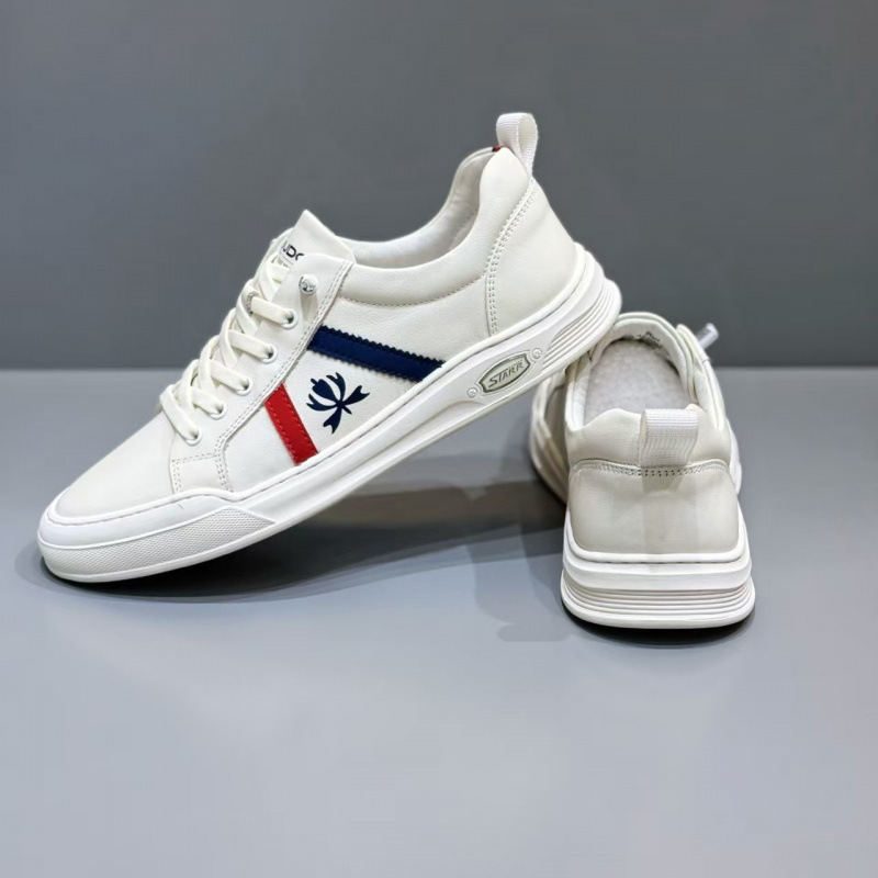 Cross-Border Autumn New Men's Shoes, Versatile and Fashionable, Men's Casual Genuine Leather Shoes, Low-Top Flat Comfortable Sneakers for Men