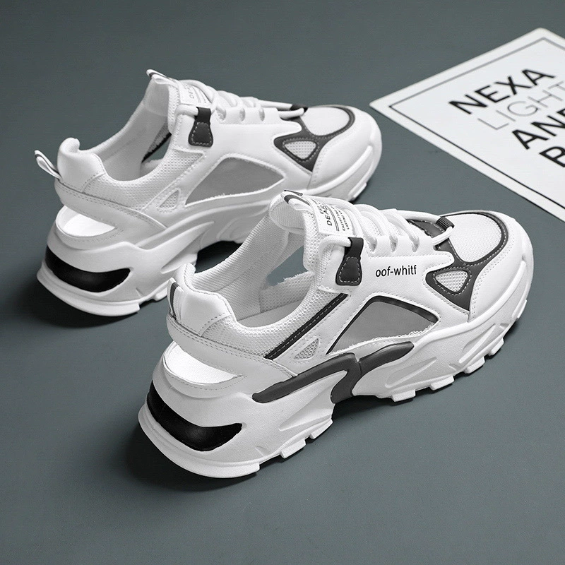 Мужские летние сандалии из сетки, нескользящие, на толстой подошве, с перфорацией, персонализированные, повседневные, пляжные