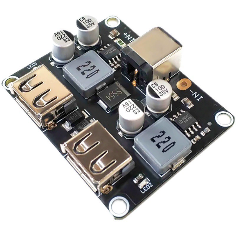 Двухпортовая платформа быстрой зарядки 12V24V до QC3.0 с двумя USB-выходами, поддерживает Apple и Huawei, FCP