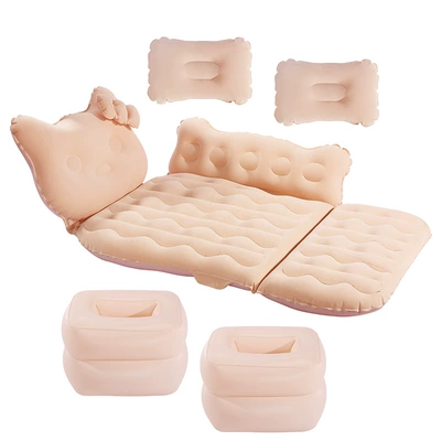 Spot direct selling car inflatable bed – Vehicle-mounted inflatable bed - 37-upgraded-kt-cat-flocking-beige