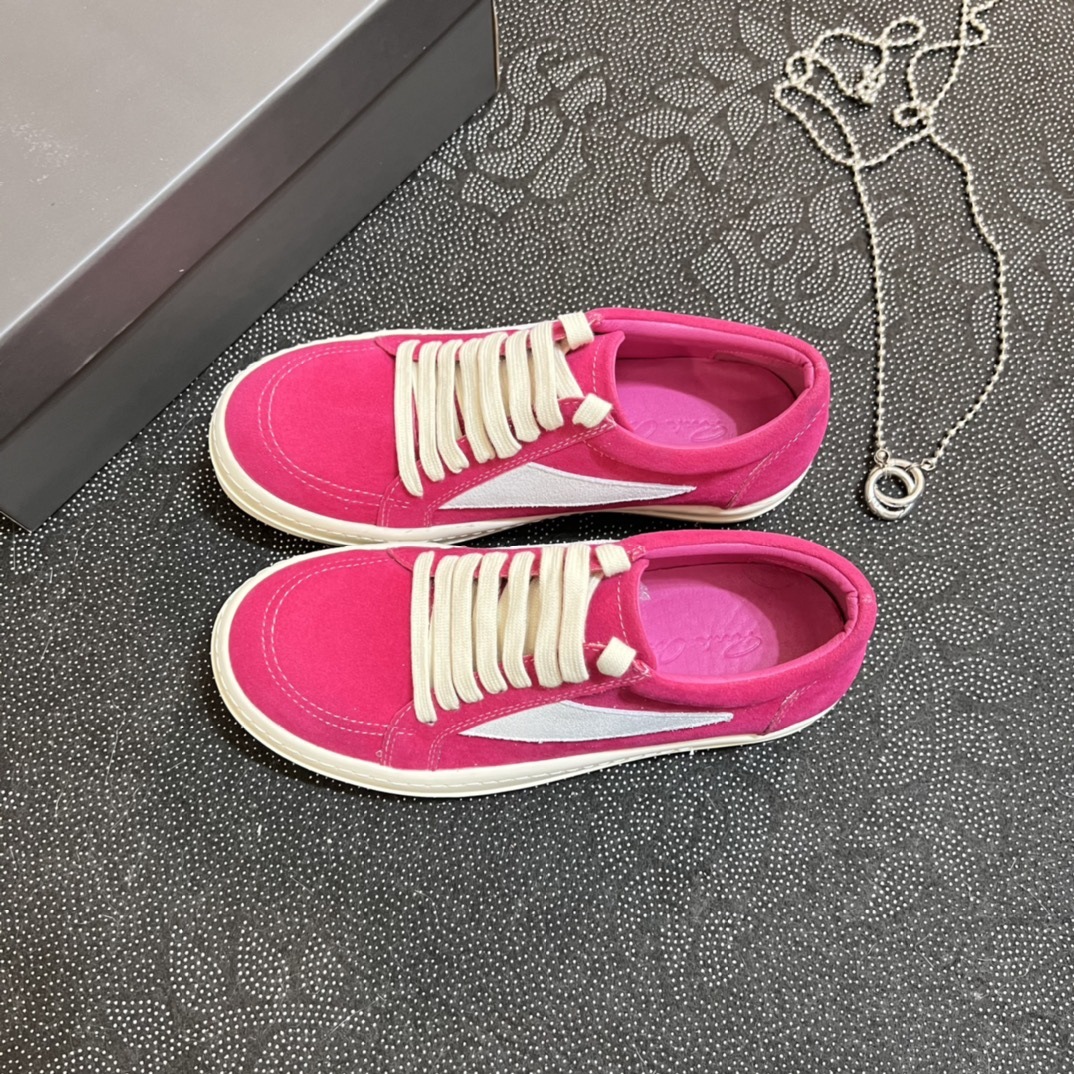 2024 Novo RO couro genuíno cano baixo com sola grossa, cadarço preto e branco, sapatos casuais escuros de rua para ambos_voghion.com