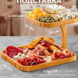 跨境实木双层桌面置物架纸杯蛋糕架多层甜品托盘可拆卸收纳置物架