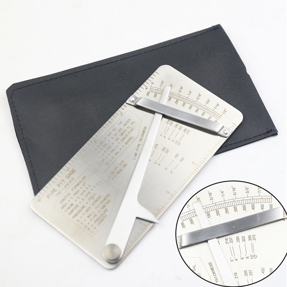 HUOTO批发不锈钢管道检测尺焊缝规管道矿井焊接检验尺 管道凹检尺