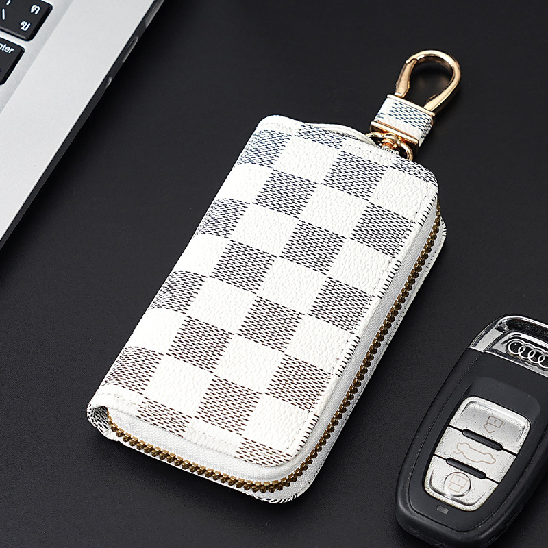 Nueva moda Litchi patrón multifuncional clave caso hombres y mujeres clave de almacenamiento de cuero caso de gran capacidad integrada clave bolsa