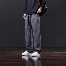 男士休闲裤2025新款美式扎染阔腿裤加肥加大男胖子200斤显瘦长裤