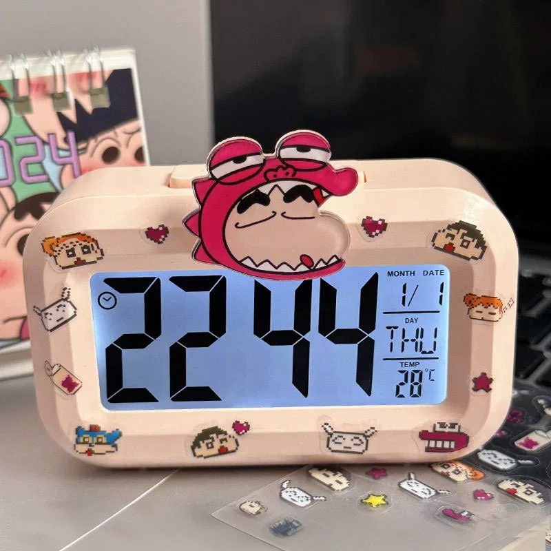 Детский цифровой будильник в мультяшном стиле Hello Kitty, часы/будильник/таймер, розовый/белый