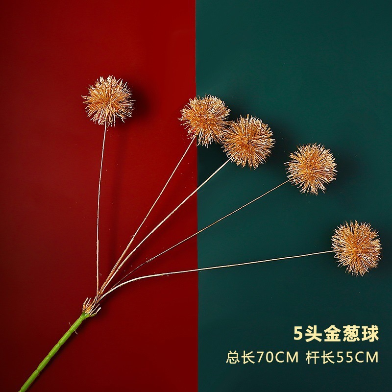 5 bolas de cebolla verde doradas 1 rama