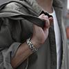 New cross -border personality retro handmade woven men's opening bracelet imitation stone cracks as old tide male wide bracelets
