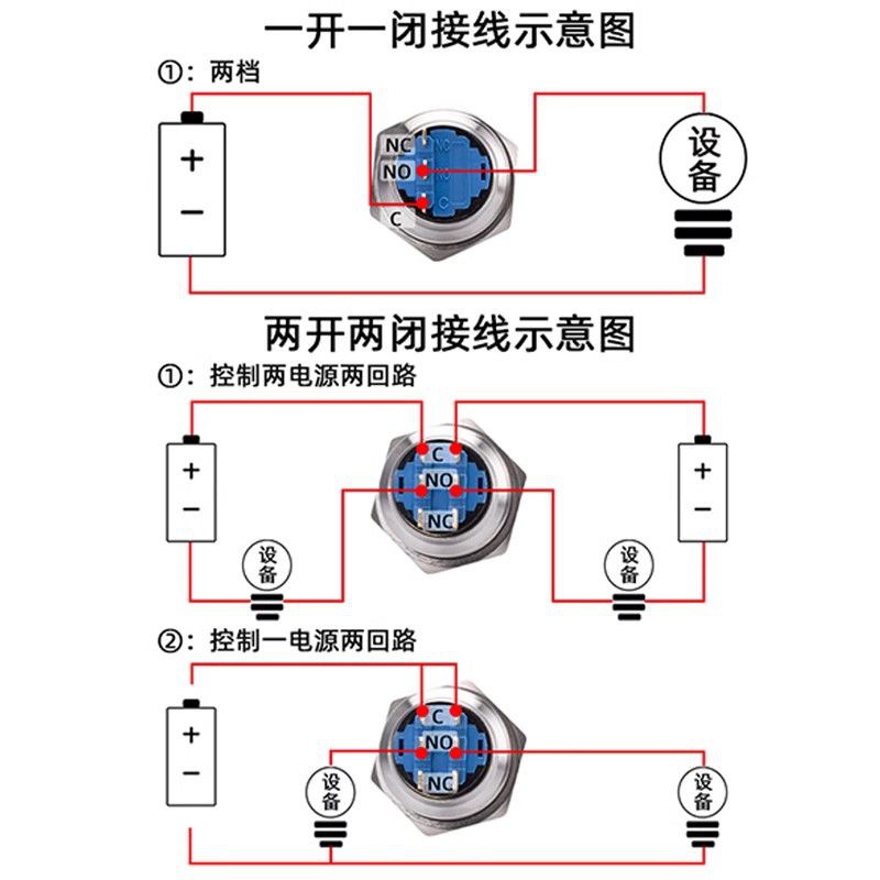 19MM22MM不锈钢金属防水防爆急停按钮开关蘑菇头紧急停止电梯按钮