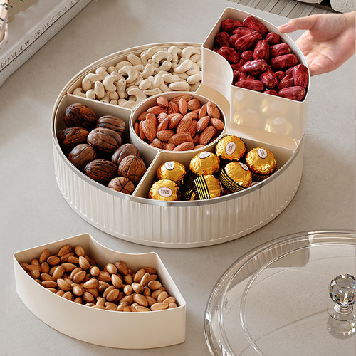 Fruit Bowl Dry Fruits Bowl New Home Use Living Room Restaurant Tea Machine Luxury Divided Snack Candy Storage Nut Display Box